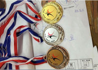 Zinc Alloy Material Custom Sports Medals Ribbons For Enterprise Activity