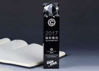 Black Crystal Glass Trophy , 240mm Height Personalized Glass Awards