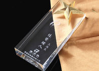 Square Shape Crystal Trophy Cup Party Celebration Use With Metal Pentagram