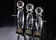 Golf Event Crystal Trophy Cup With Inside 3D Laser Golf Figure OEM Available