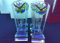 High End Customized Crystal Glass Trophy Awards With Colored Glaze Eagle