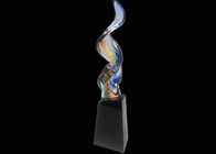 Simple Design Colored Glaze Trophy Cup Black Crystal Base Home Decoration