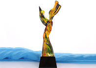 Modern Twisted Colored Glaze Custom Award Trophies For VIP Workers