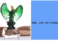 Jade Glass Chinese Liuli Winners Souvenirs With Glazed Eagles On Top