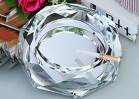 Clear Crystal Home Decorations Crafts Ashtray With Cigar Holders Custom Size