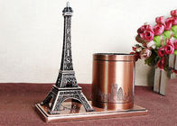 Plated World Famous Building Model , Metal France Eiffel Tower Design Brush Pot