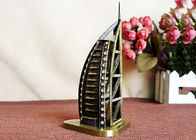Bronze Plated DIY Craft Gifts World Famous Building Model Of Burj Al Arab Hotel