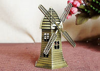 Miniature DIY Craft Gifts World Famous Building Model Brass Dutch Windmill Replica