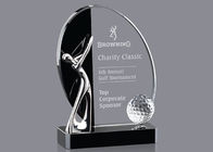 Custom Logo Golf Trophy Cup With Metal Golf Figures &amp; Crystal Golf Ball