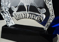 Polished K9 Crystal Golf Ball Trophy , Custom Logo Golf Club Trophy
