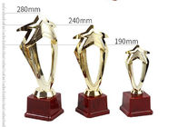Five - Pointed Star Plastic Trophies And Awards With Red Wooden Base