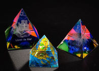3D Engraved Crystal Trophy Cup Colorful Glass Awards As Competition Souvenirs