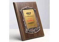 Memorial Wooden Shield Plaque 930 Gram Custom Design Metal Decoration For Awards