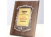 Memorial Wooden Shield Plaque 930 Gram Custom Design Metal Decoration For Awards