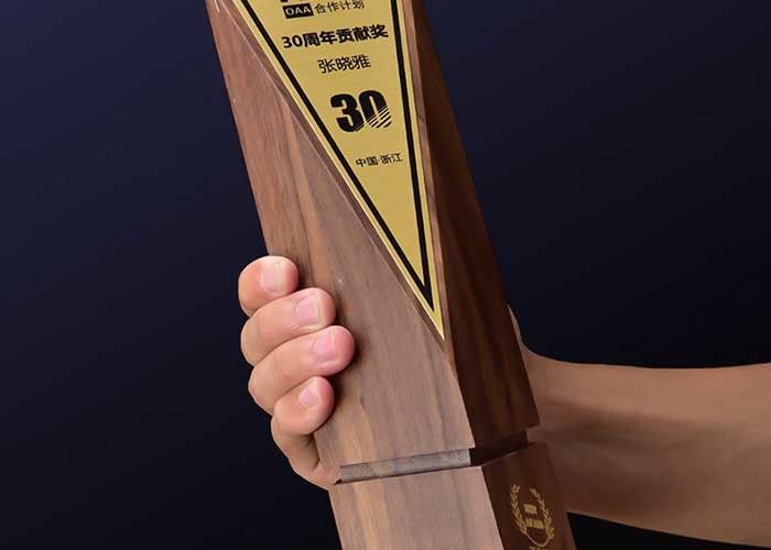 Solid Wooden Shield Plaque Lightweight Agent / Employee Awards At Year End Party