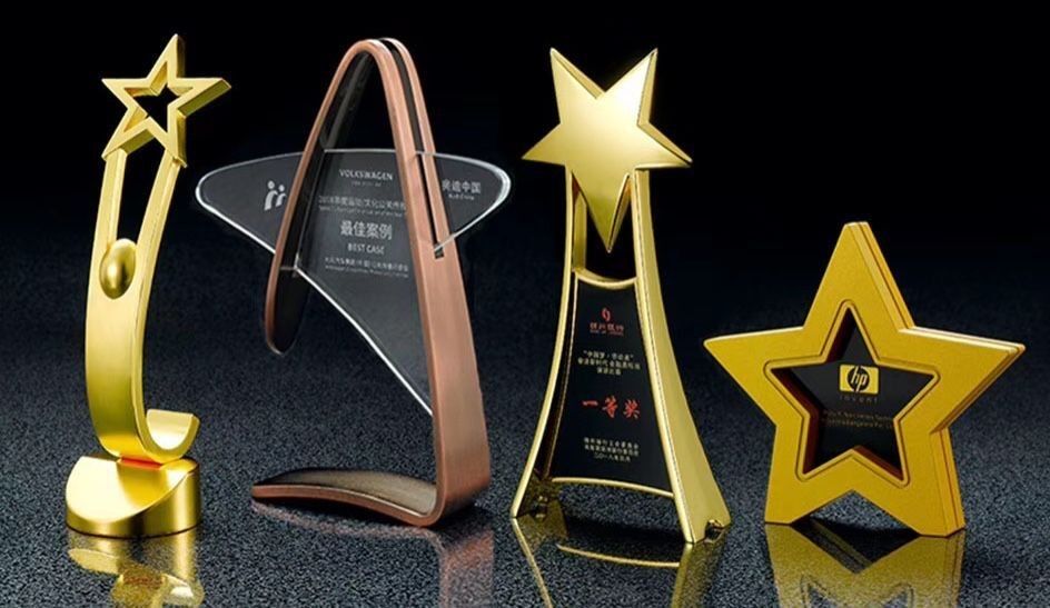 Star Design Custom Medals And Trophies With 3D Printing From Factory Wholesale
