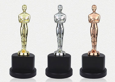 figure Award Metal Cup Trophy Zinc Alloy Material With Black Crystal Base