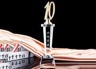 Anniversary Souvenir Transparent Crystal Trophy Cup Custom Made For Enterprise