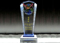 High End Customized Crystal Glass Trophy Awards With Colored Glaze Eagle