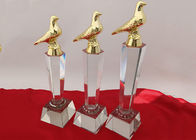 Custom Logo Crystal Trophy Cup Three Sizes Optional With Resin Pigeon