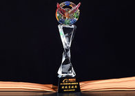 Crystal Base Trophies And Awards With Colored Glaze Eagle On The Top