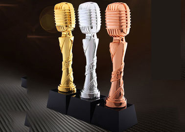 Microphone Design Custom Trophy Awards Resin Material Made For Musical Activities