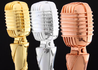 Microphone Design Custom Trophy Awards Resin Material Made For Musical Activities