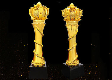 Elegant And Luxury Designed Resin Trophy , Gold Plated Glorious Souvenir