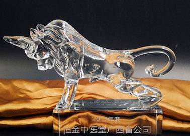 Crystal Cow Animal Figurines Model For Office / Home Decorations