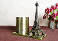Plated World Famous Building Model , Metal France Eiffel Tower Design Brush Pot