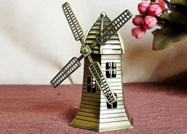 Miniature DIY Craft Gifts World Famous Building Model Brass Dutch Windmill Replica