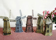 Miniature DIY Craft Gifts World Famous Building Model Brass Dutch Windmill Replica