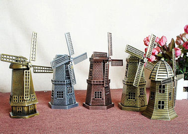 Miniature DIY Craft Gifts World Famous Building Model Brass Dutch Windmill Replica