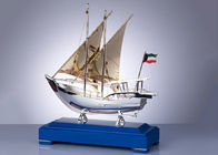 Wooden Base Arab Cultural Souvenirs / Fish Boat Model With Custom Flag