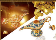 Metal Material Home Decorations Crafts Arab Cultural Commemorative Aladdin's Magic Lamp