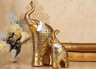 Animal Resin Home Decorations Crafts Gold Color Elephant Figurine Statue