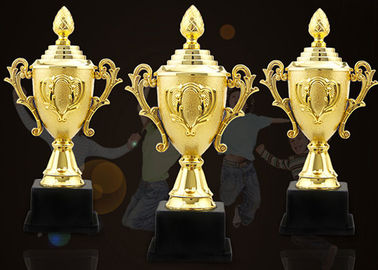 Gold Plated Type Plastic Trophy Cup , Custom Logo Sports Cup Trophy