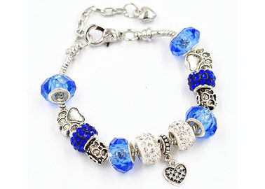 Imitation Pandora Colored Glaze Crafts Matched With Metal Bracelet