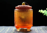 Azure Stone Exquisite Tea Caddy , Handmade Colored Glaze Tea Canister