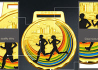 Marathon Running Race Sports Medals And Ribbons Colorful Zinc Alloy Material