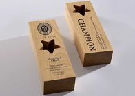Wooden Custom Trophy Cup Engraving / Lasing Logo Star Design Awards For Staff