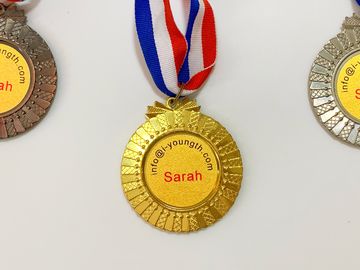Ribbon 3D Design Service Zinc Alloy Engraved Sports Medals