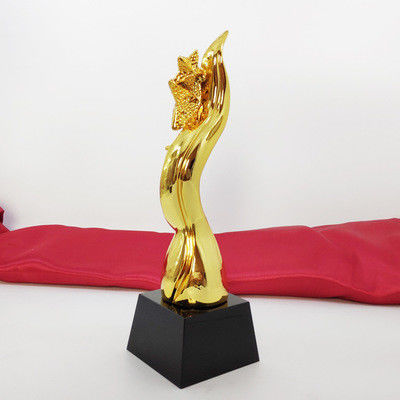 resin Top Star Award OEM Gold Trophy Cup Customized Logo Texts