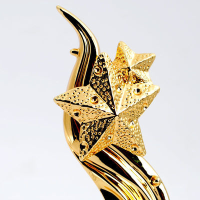 resin Top Star Award OEM Gold Trophy Cup Customized Logo Texts