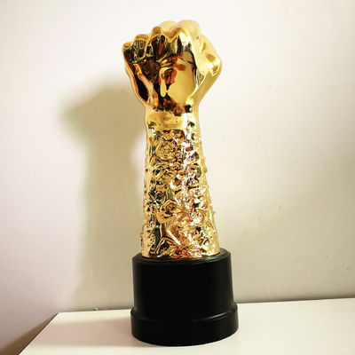 Souvenir gift Golden polyresin Fist Trophy Company Staff Awards