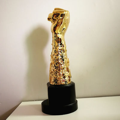 Souvenir gift Golden polyresin Fist Trophy Company Staff Awards