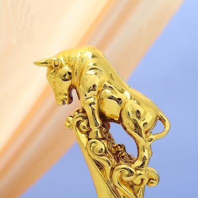 Custom Resin Zodiac Ox Sculpture Trophy Office Home Decoration Gifts