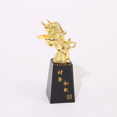 Custom Resin Zodiac Ox Sculpture Trophy Office Home Decoration Gifts