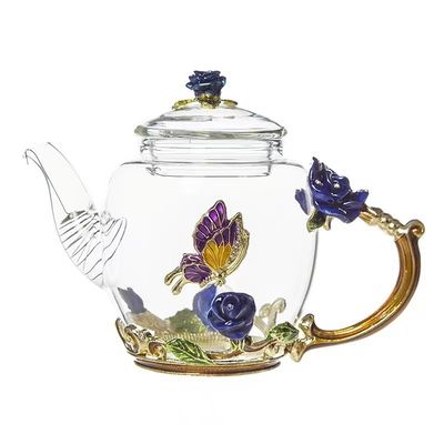 450ml Colour Enamel Glass Teapot Home Decorations Crafts Modern Style