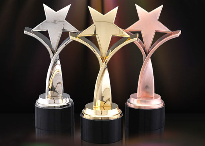 Custom Made Metal Star Trophy , Zinc Alloy Enterprise Workers Souvenirs